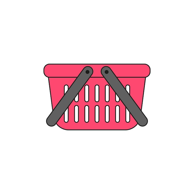 Empty shopping basket, supermarket basket for groceries.