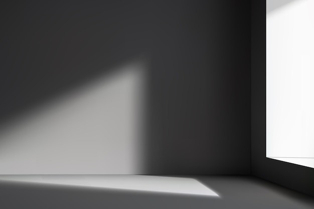 Vector empty studio room background with light shadow on wall