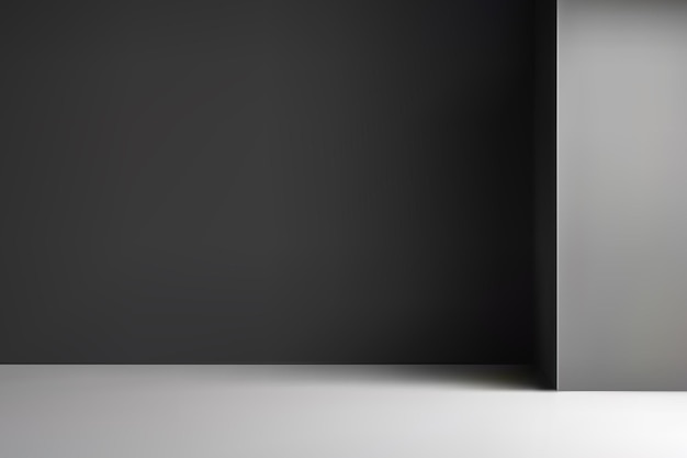 Vector empty studio room background with light shadow on wall