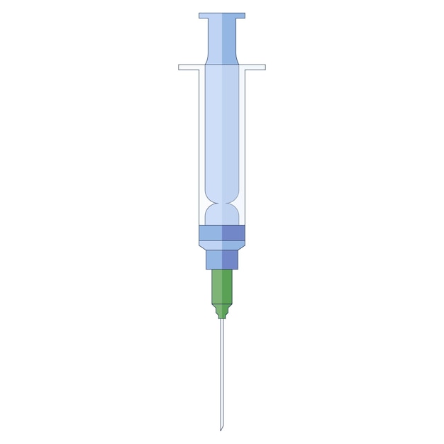 empty syringe for vaccine or medical injections icon in a flat style isolated on a white background