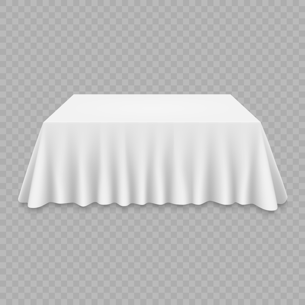 Empty Tablecloth on table