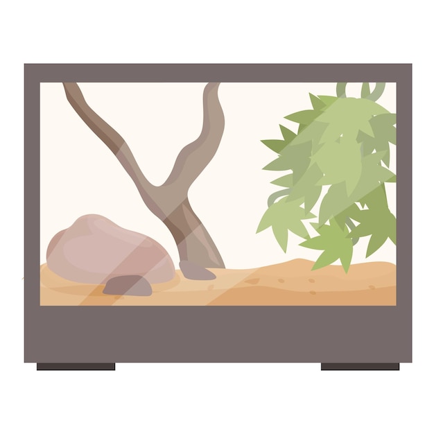 Vector empty terrarium is waiting for reptile pet