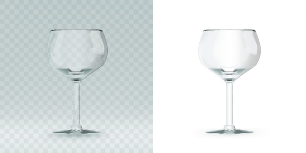 Empty transparent 3D rendered wine glass for drinking alcohol