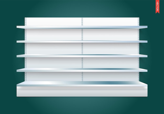 Empty Vector Store Shelves with Background Can be used separately