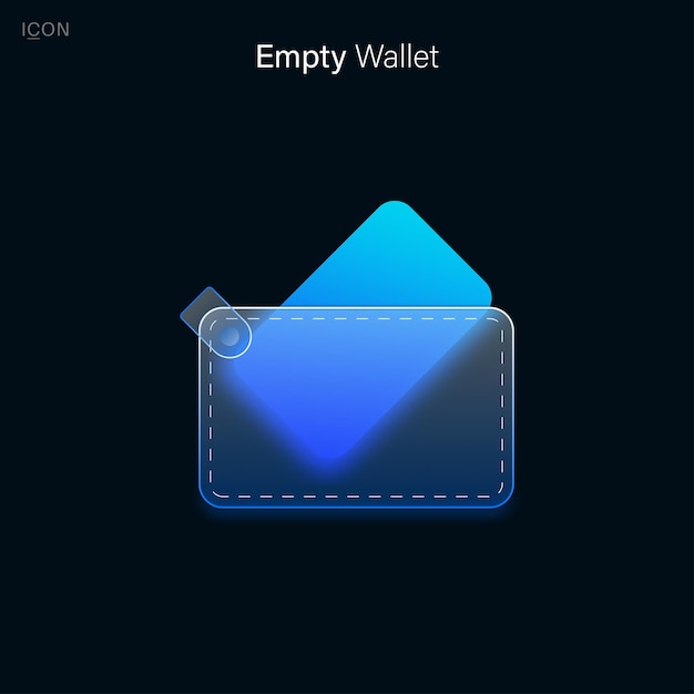 Empty Wallet icons Glassmorphism