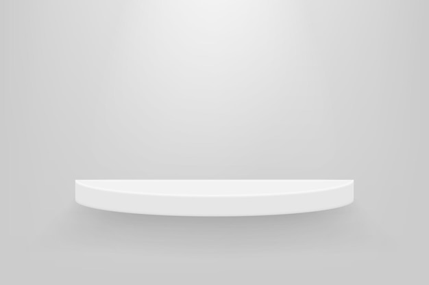 Empty white color shelf with shadow background