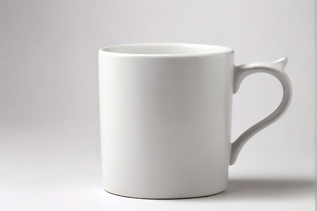 Empty white mugs isolate on white background