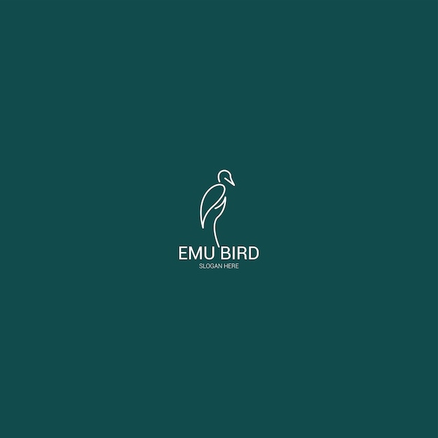 Emu bird australia animal logo icon design template flat