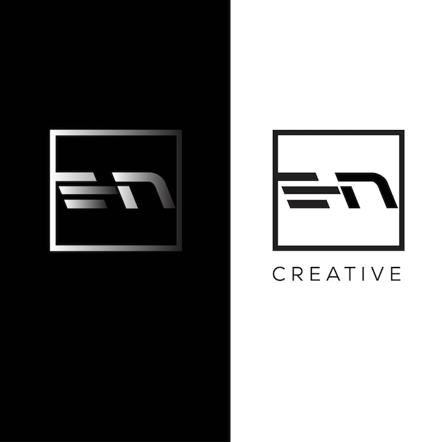 EN initial letter logo design