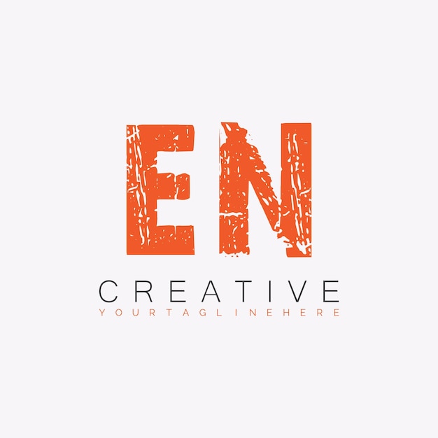 Vector en initial monogram logo with letter creative design