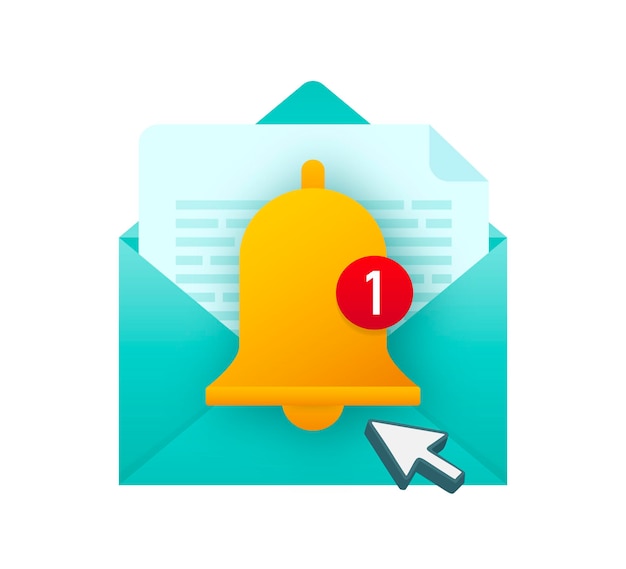 Vector enable reminder notification. email notification. message alert. vector stock illustration.