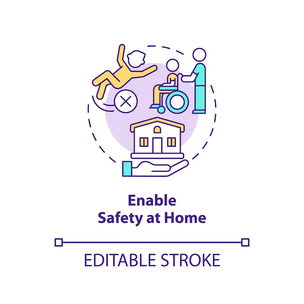 Enable safety at home concept icon