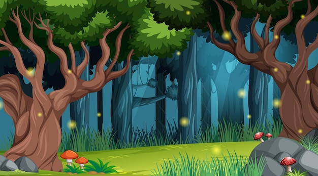 Enchanted forest landscape background