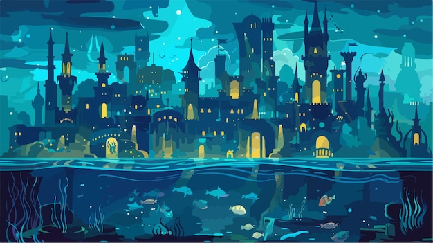 Enchanted Underwater City Inhabited by Mermaids