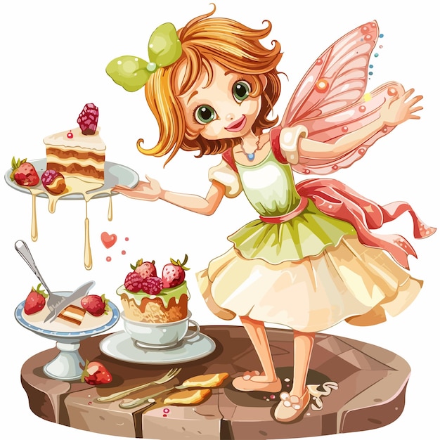 Vector enchanting fairy kitchen clipart isolated on white background