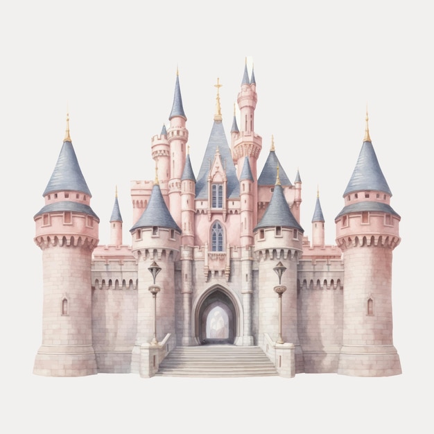 Enchanting fairytale castle illustration