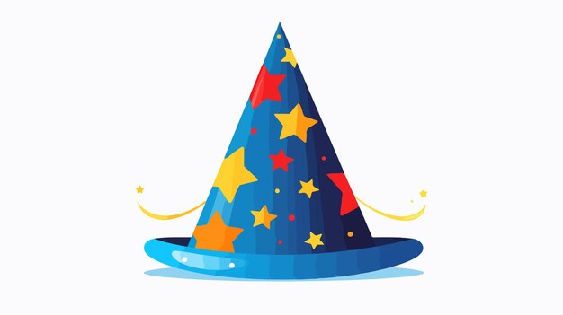 Vector enchanting magic hat with party hat flat vector isolated image illustration