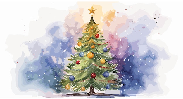 Enchanting Watercolor Christmas Tree Gifts A Versatile Design for Holiday Greeting Cards and More