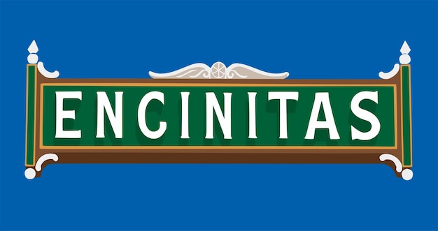 Encinitas California with blue background