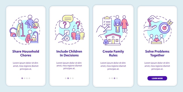 Encouraging teamwork onboarding mobile app screen