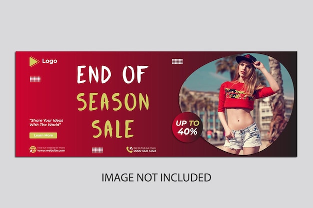 End of season up to sale instagram post and social media banner design template