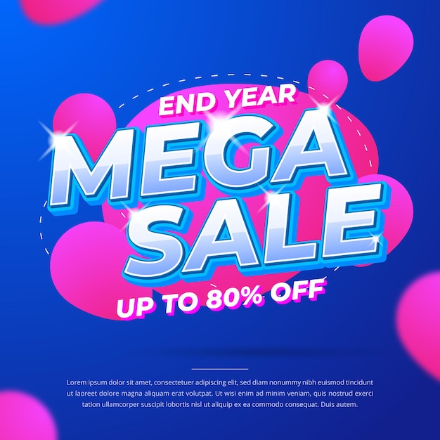 End Year Mega Sale Promotional Banner Template