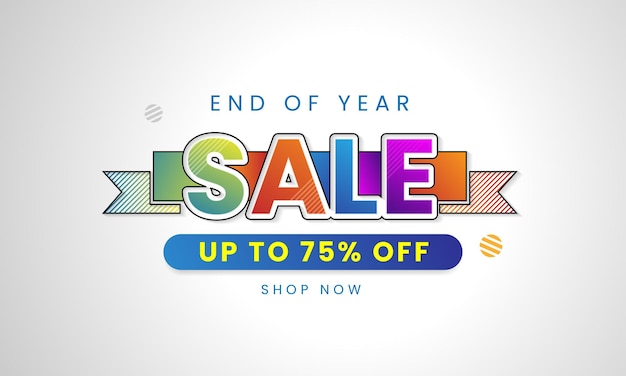 End of year promotion sale banner template design