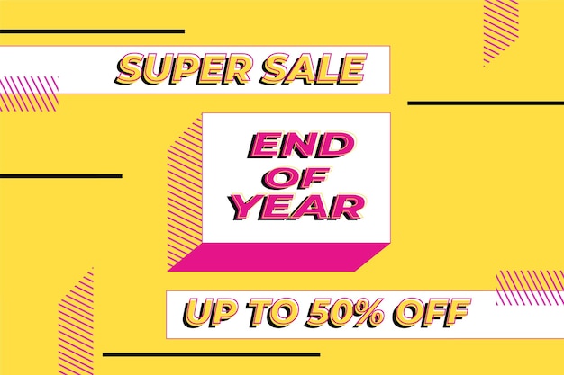 End year sale background with vibrant colors