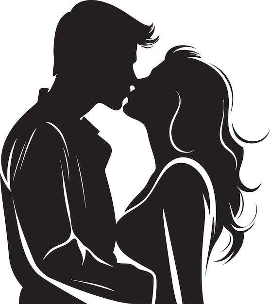 Endless Love Iconic Black Romance Blissful Harmony Vector Silhouette Emblem