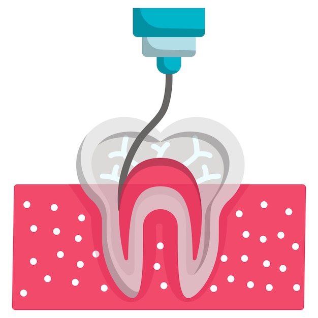 Endodontic therapy concept Root canal treatment vector icon design Dentistry Health Care sign