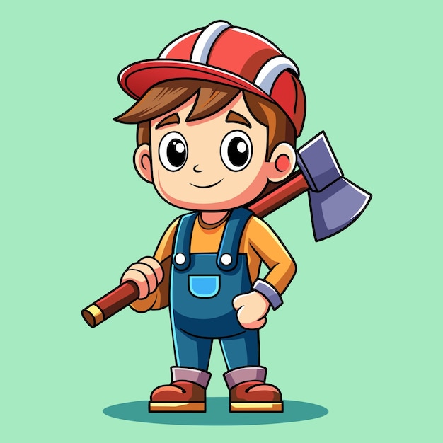 Energetic Craftsman with Tool Vector Graphic