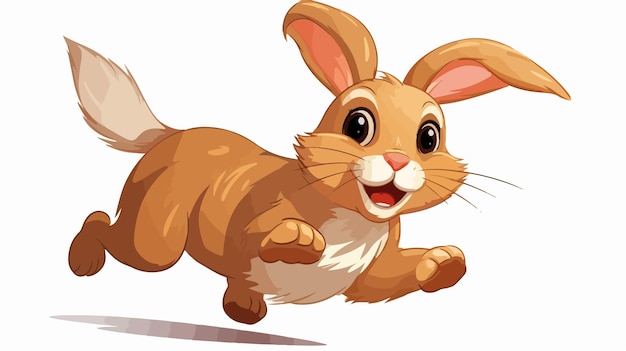 Vector energetic rabbit running cartoon vector illustration