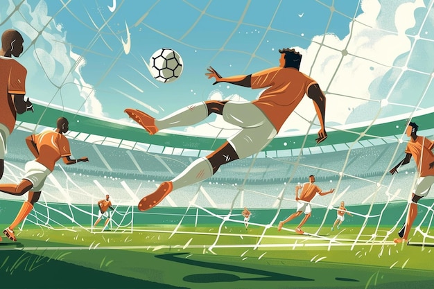 Vector energetic sports scene capturing excitement