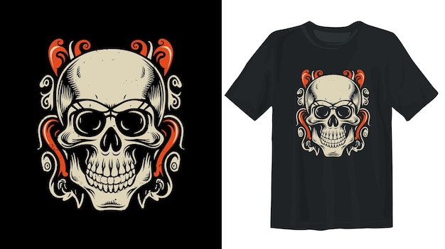 Vector energic skull vintage retro t shirt design