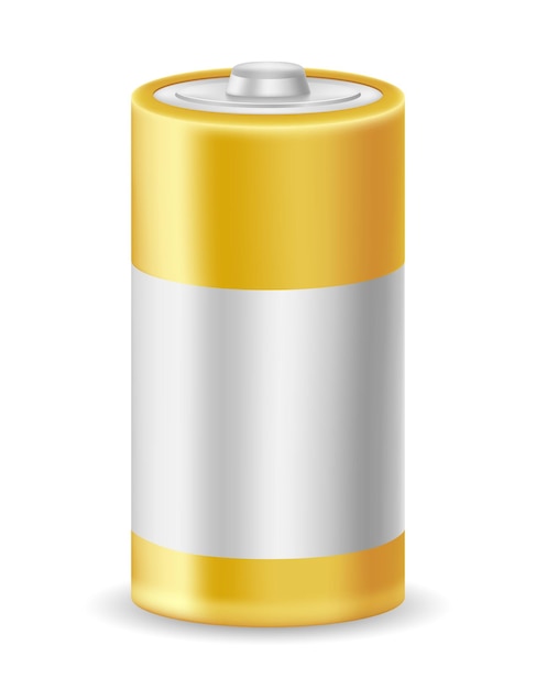 energy battery power in silvery gold color vector illustration isolated on white background