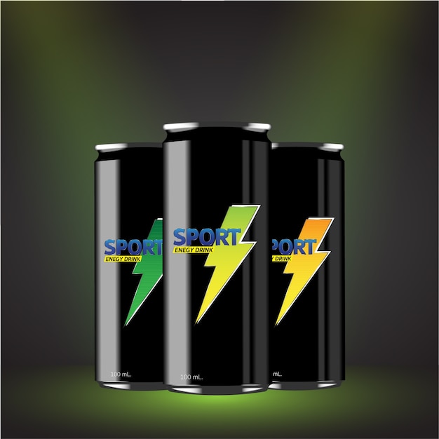 energy drink  in metal can  3d illustration