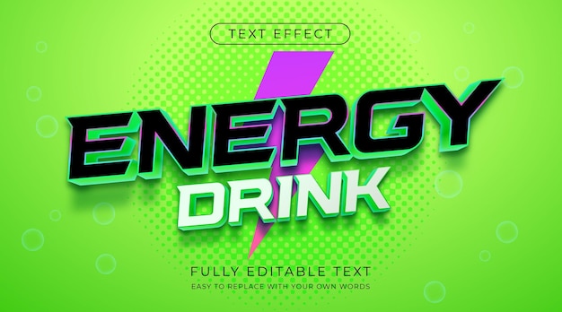 Energy drink text effect Editable font style