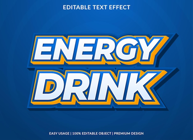 energy drink text effect template with abstract style use for business logo and brand