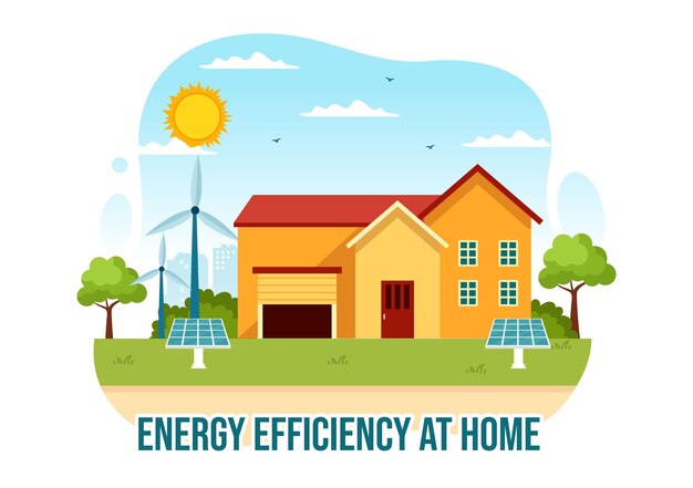 Energy Efficient at Home Illustration of Smart House Technology System with Centralized Control