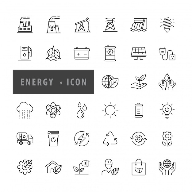 Energy icon set Vector Illustration,