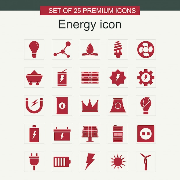 Energy icon set vector 