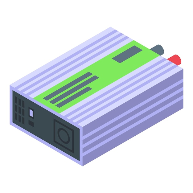 Vector energy inverter controller icon isometric vector nature power