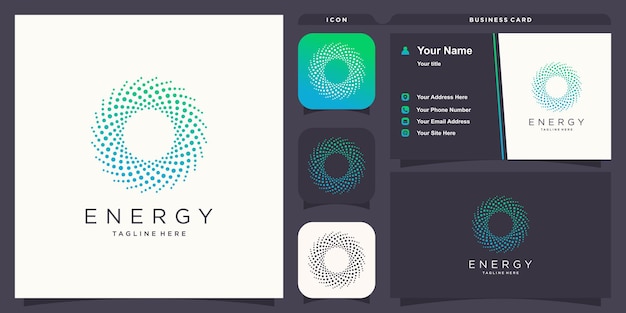 Energy logo with modern molecule concept Premium Vector