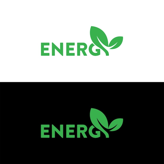 energy logotype the letter energy forms a leaf that grows