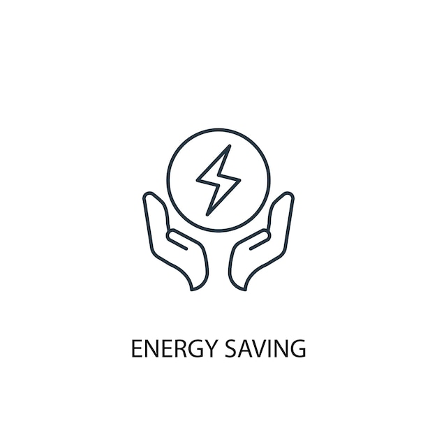 Energy saving concept line icon. Simple element illustration. energy saving concept outline symbol design. Can be used for web and mobile UI/UX