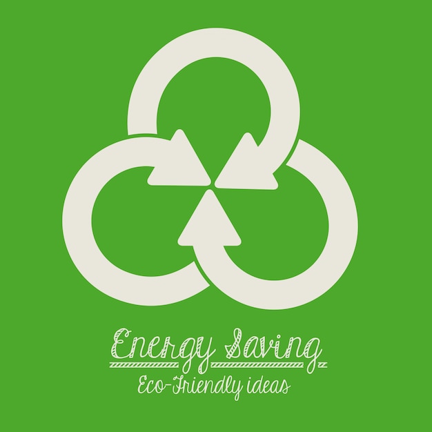 Energy saving design over green background