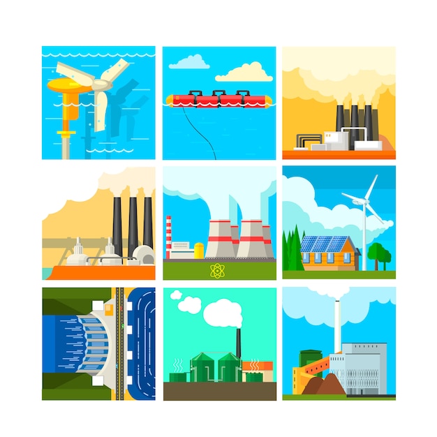 Energy Sources illustration Set