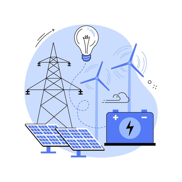 Energy storage abstract concept vector illustration