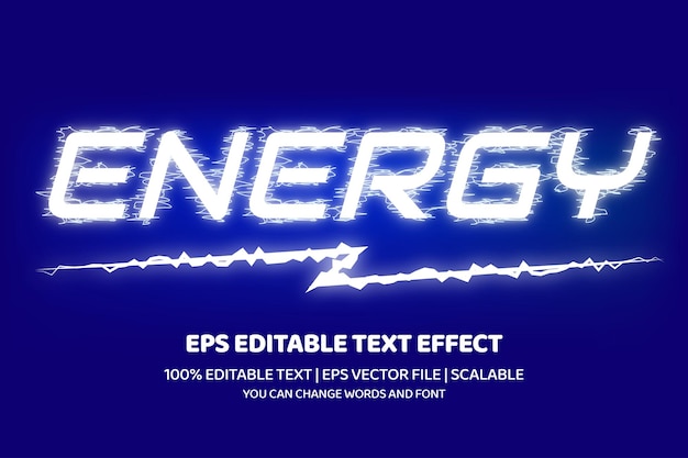 Energy with electric style text effect