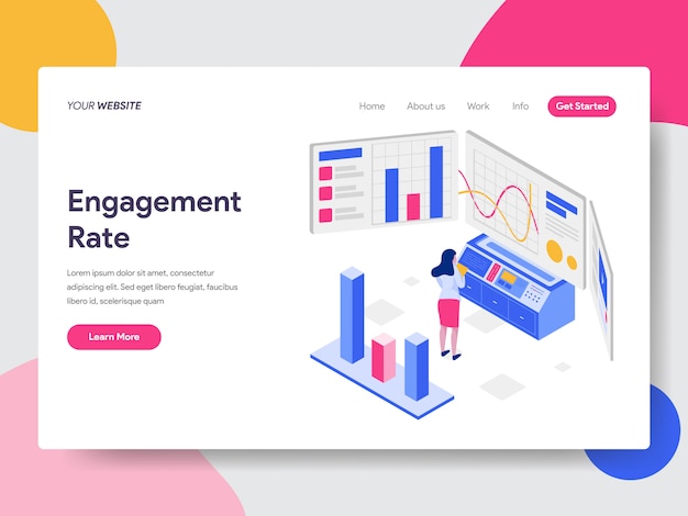 Engagement Rate Isometric Illustration